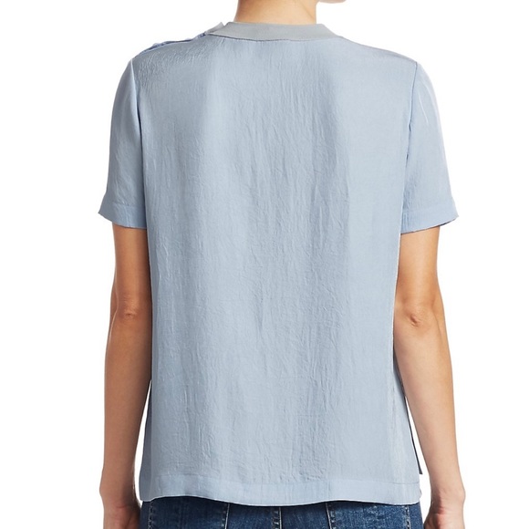 Rag & Bone Women’s Aiden Button Tee Top Short Sleeve Size Medium Powder Blue EUC - Picture 3 of 13